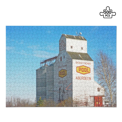 Canada Proud Jigsaw Puzzle Series: Aberdeen, Saskatchewan Grain Elevator (500 Pcs)  Pioneer Kitty Market Default Title  