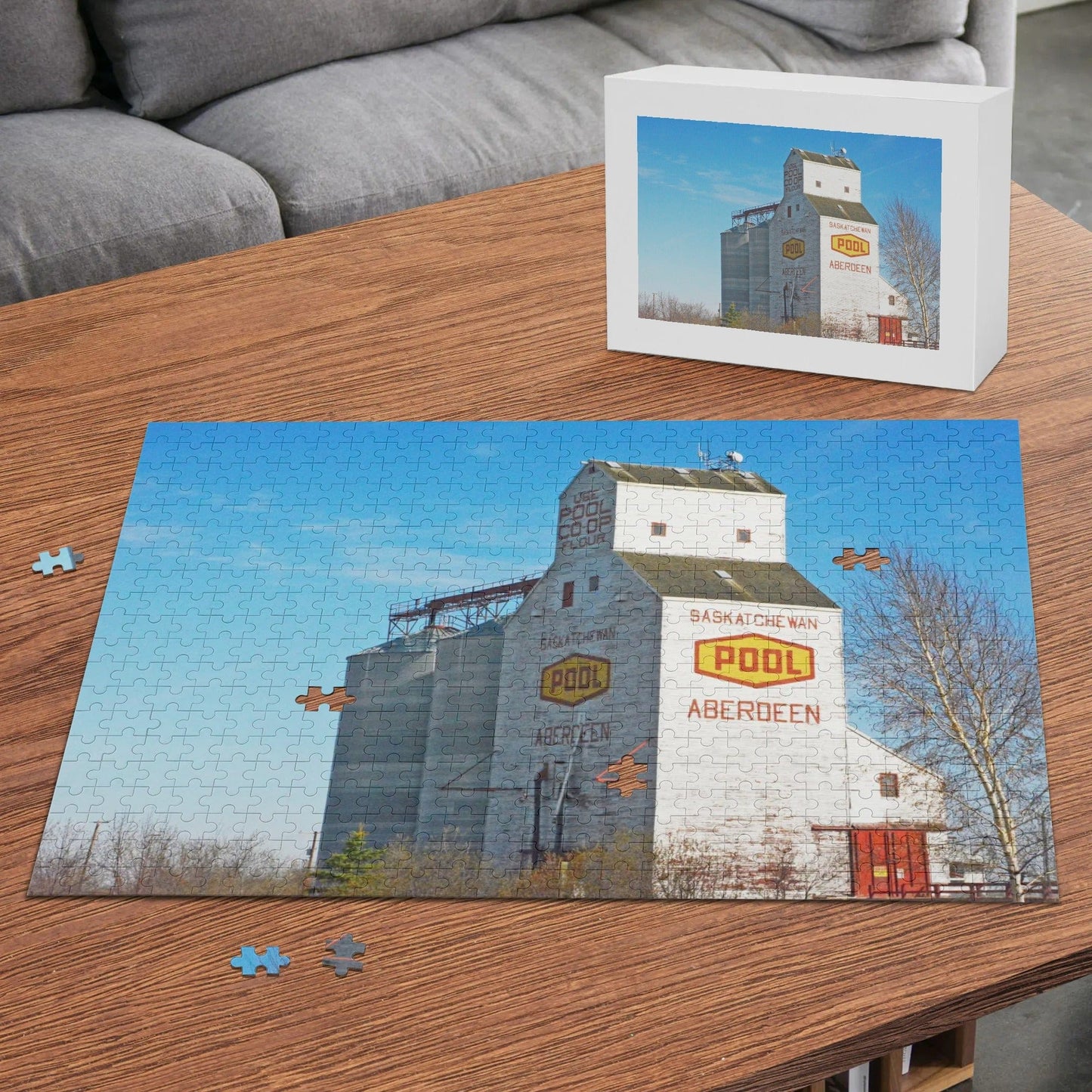Canada Proud Jigsaw Puzzle Series: Aberdeen, Saskatchewan Grain Elevator (500 Pcs)  Pioneer Kitty Market   