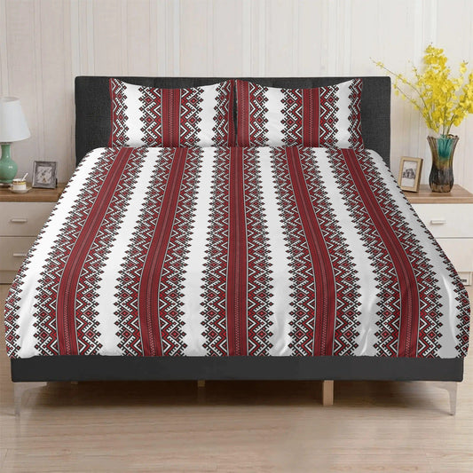 Ukrainian Folk Art 3 Pc Duvet Cover and Pillowcases Bedding Set