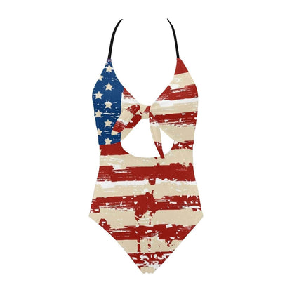 American Woman Bow Tie Swimsuit One-Piece swimsuit Pioneer Kitty Market   