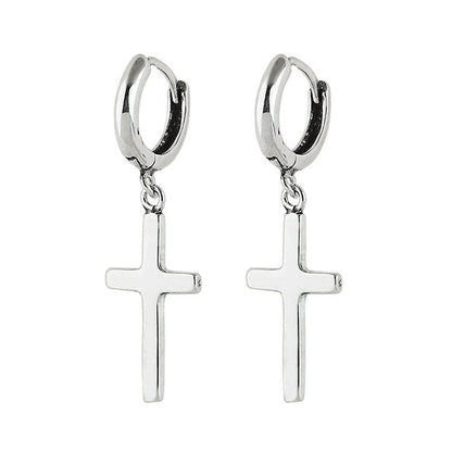 Women's Sterling Silver Christian Cross Stud Earrings Jewelry Pioneer Kitty Market Sterling Silver  