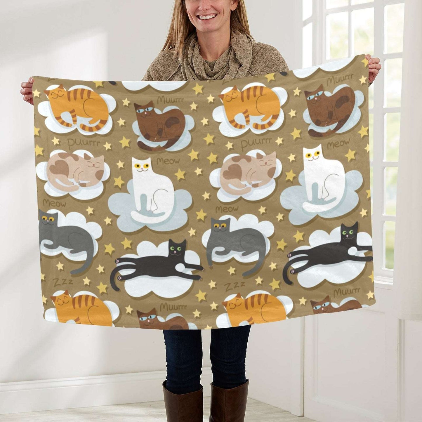 Cloudy Cats Baby Blanket Baby Blanket 30"x40" Pioneer Kitty Market   