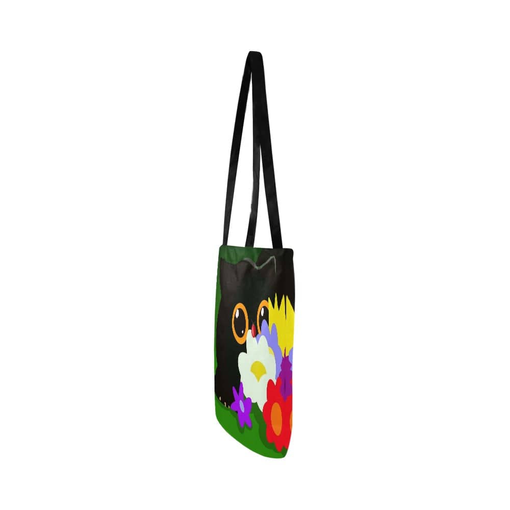 Flower Cat Lightweight Shopping Tote Bag Bags Pioneer Kitty Market   