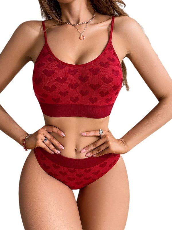 Women's Valentine's Day Breathable Seamless Underwear Set  Pioneer Kitty Market   