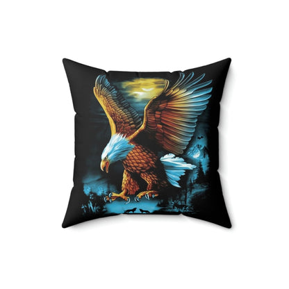 Flying Eagle Square Pillow Home Decor Pioneer Kitty Market 16" × 16"  