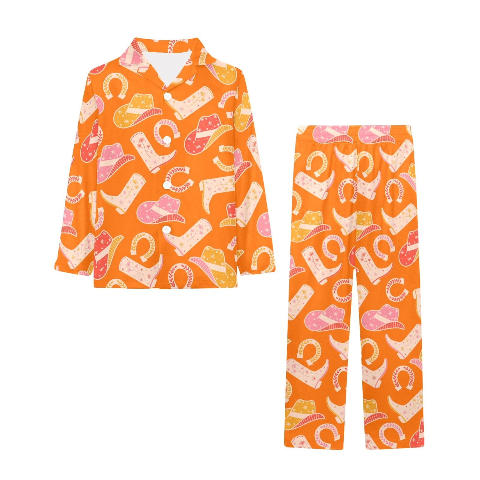 Westerner Kid's Pajama Set Little Girls' Long Pajama Set (Sets 02) Pioneer Kitty Market   