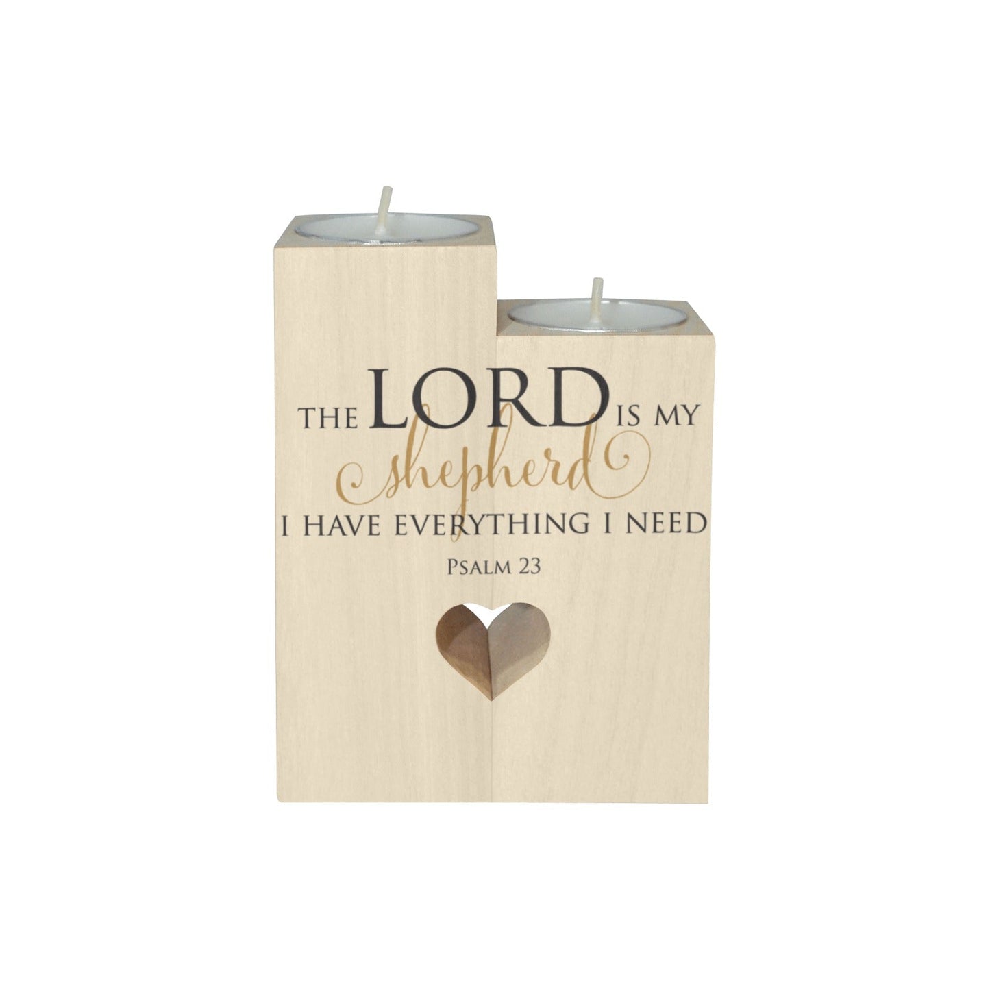 Lord is My Shepherd Wooden Candle Holder Candlestick Pioneer Kitty Market   