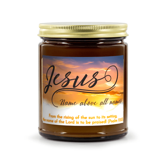 Psalm 113:3 Jesus Name Above All Names Christian Soy Wax Candle (7.5 oz.) Candle PKM   