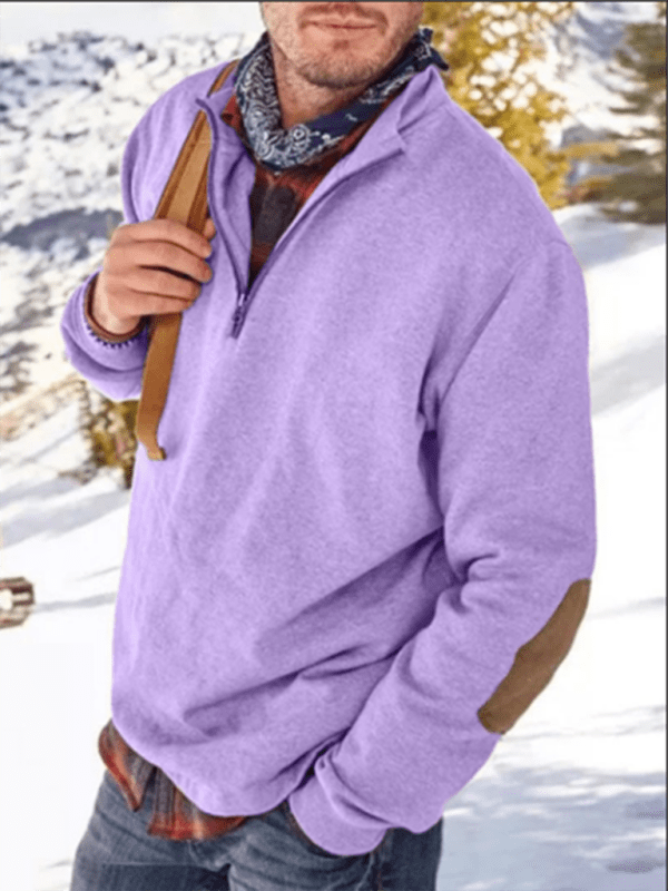 Men's Casual Zipper Pullover Sweatshirt  Pioneer Kitty Market Purple S 