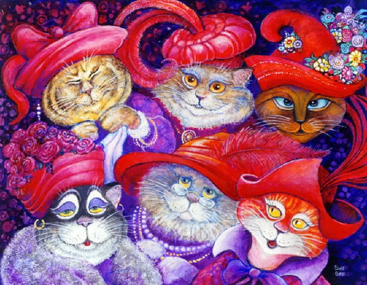 Cats in Red Hats, Paying Homage to the Red Hat Society.