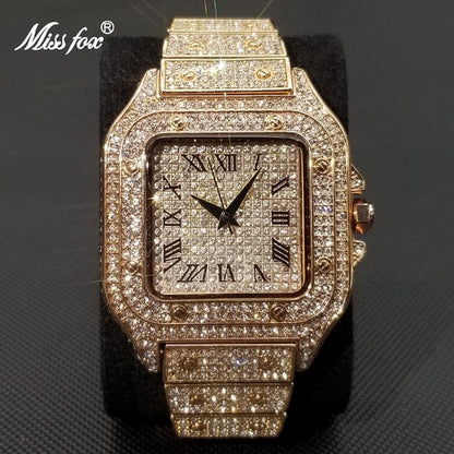 Men's Gold or Silver Square Luxury Watch by Miss Fox