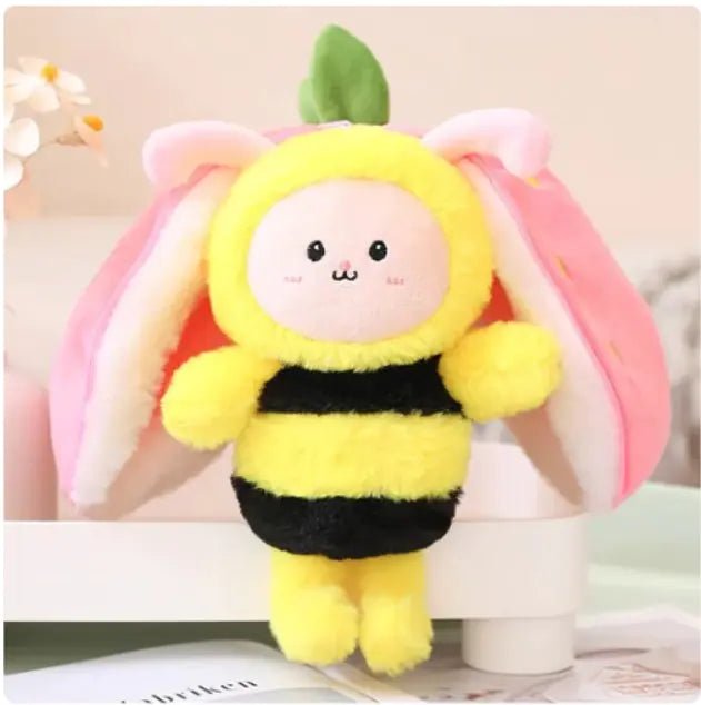 Kawaii Fruit Plush Bunny Stuffed Toy Pioneer Kitty Market Strawberry Bee about 18cm