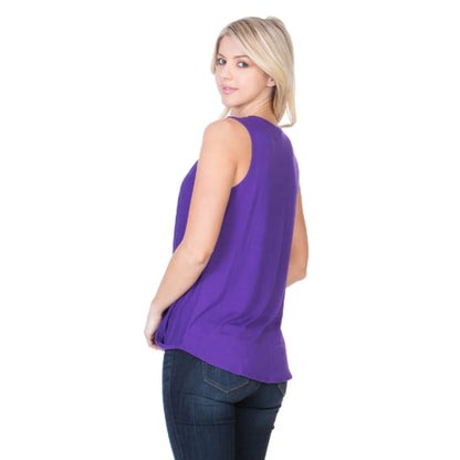 Loose Cross-Fit Purple Sleeveless Blouse Shirts & Tops Pioneer Kitty Market XL  