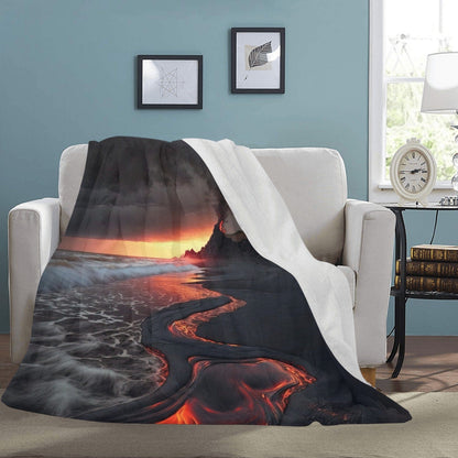 Fantasycape Blanket Series: Oceanside Volcanic Clash  Inkedjoy   