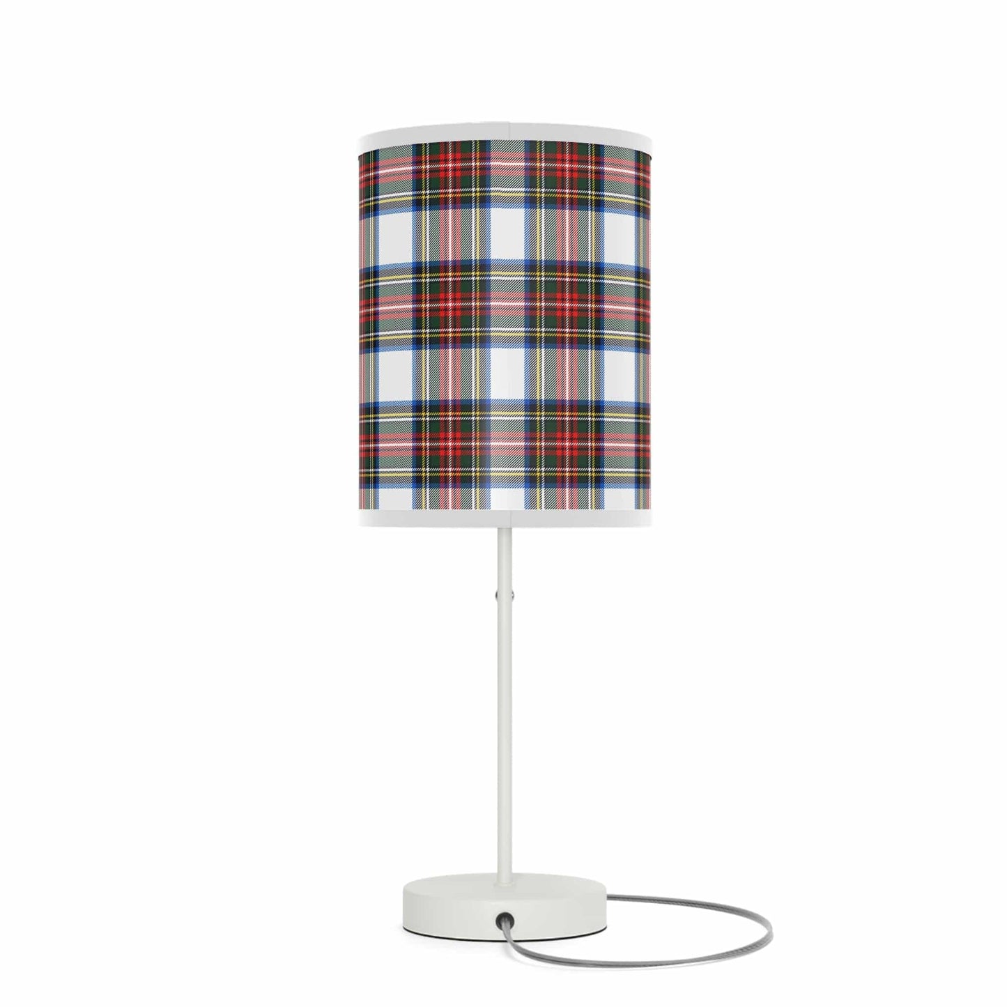 Scottish Checker Grid Table Lamp on a Stand (Type A Plug) Home Decor Pioneer Kitty Market   