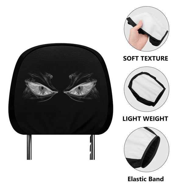 Angry Eyes Car Headrest Covers