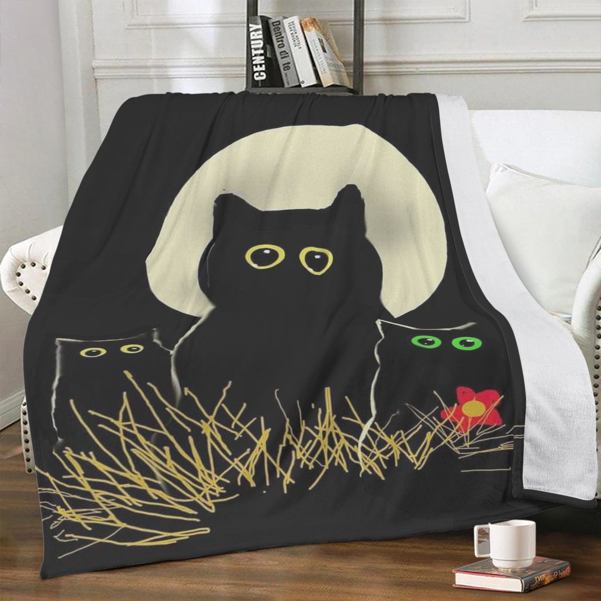 Night Cats Fleece Blanket Blanket Pioneer Kitty Market XS (Twin/Single)  