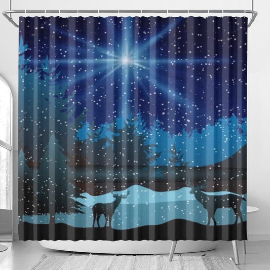 Winter Wonderland Shower Curtain  Pioneer Kitty Market   