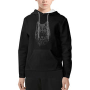 Ghostly Wolf Youth Lightweight Polyester Hoodie Sweatshirt