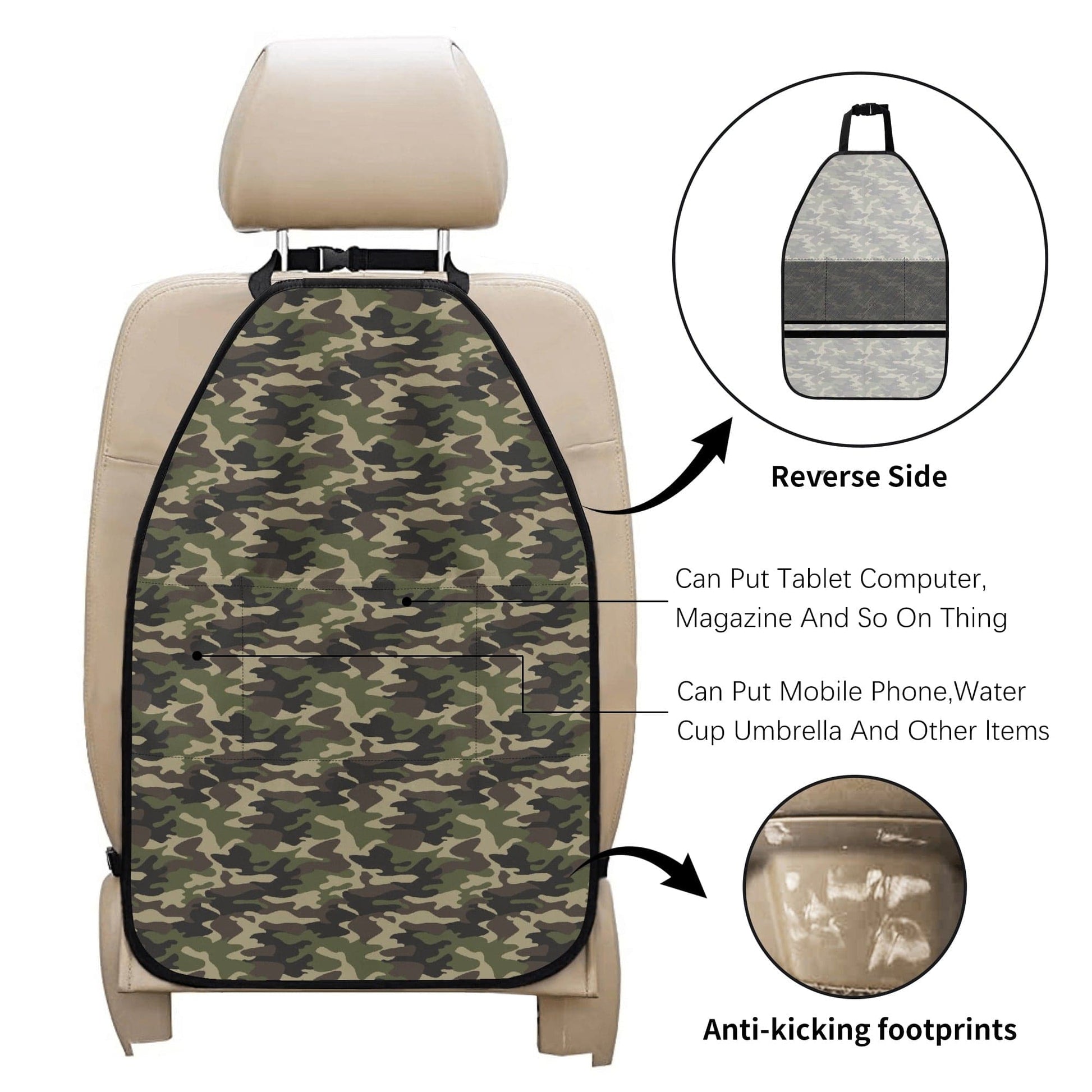 Camouflage Vehicle Back Seat Organizer  popcustoms   