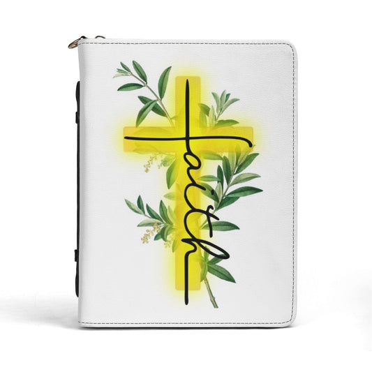 Christian Faith PU Leather Bible Cover with Pocket