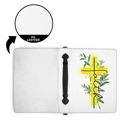 Christian Faith PU Leather Bible Cover with Pocket