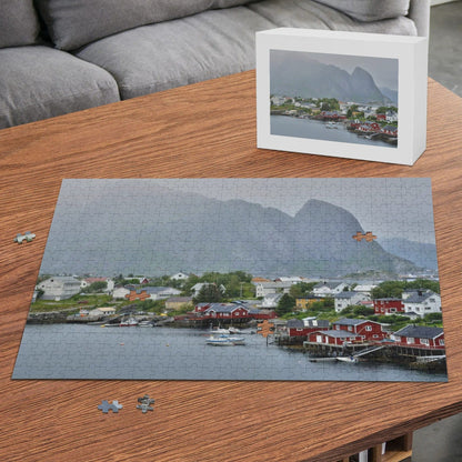 Lufoten Norway Waterfront 500-pc Jigsaw Puzzle  POP Customs   
