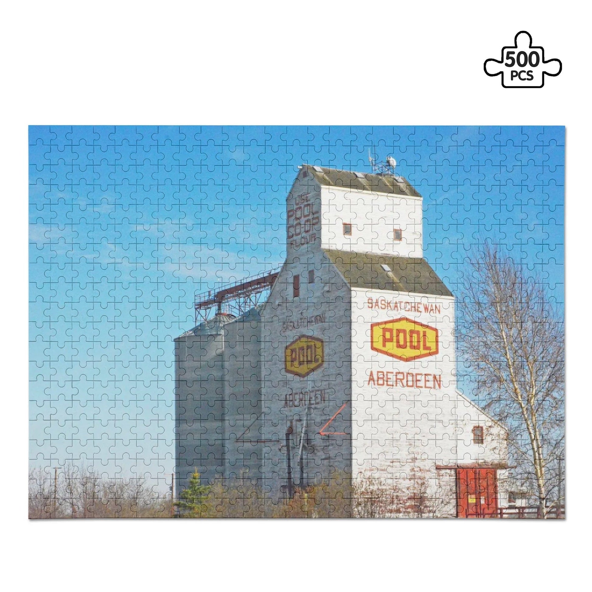 Canada Proud Jigsaw Puzzle Series: Aberdeen, Saskatchewan Grain Elevator (500 Pcs)  POPCustoms Default Title  
