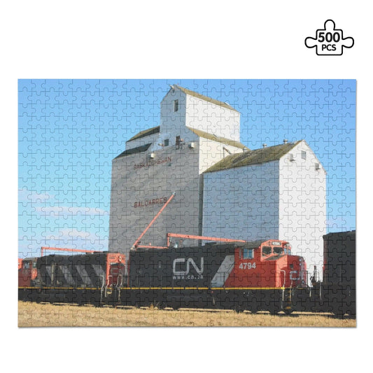 Canada Proud Jigsaw Puzzle Series: Balcarres, Saskatchewan Grain Elevator (500 Pcs)  Pioneer Kitty Market Default Title  