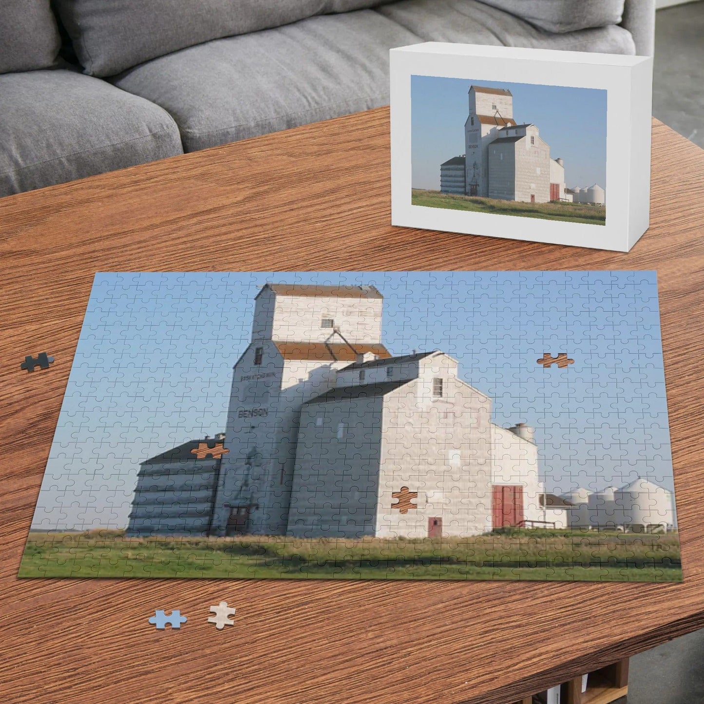 Canada Proud Jigsaw Puzzle Series: Benson Saskatchewan Grain Elevator (500 Pcs)  Pioneer Kitty Market   