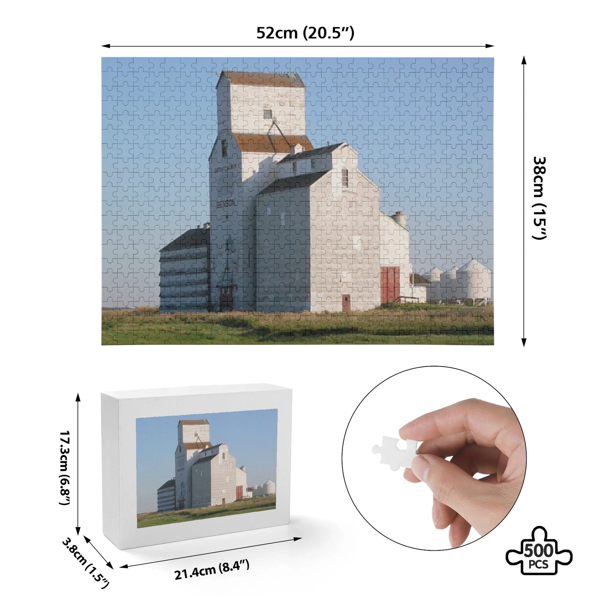 Canada Proud Jigsaw Puzzle Series (Saskatchewan Grain Elevator Edition): Benson (500 Pcs)  Pioneer Kitty Market   
