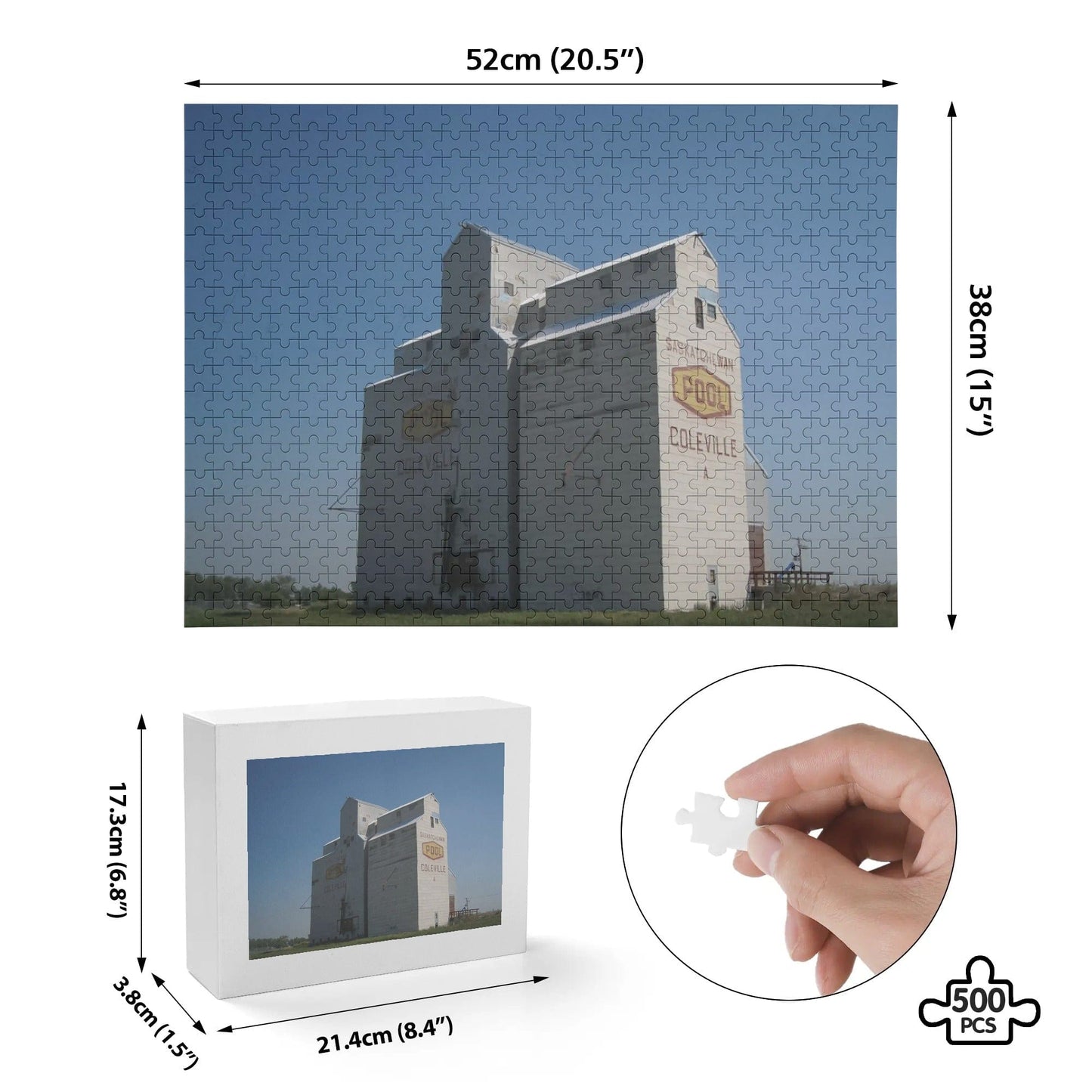 Canada Proud Jigsaw Puzzle Series: Coleville, Saskatchewan Grain Elevator (500 Pcs)  Pioneer Kitty Market   