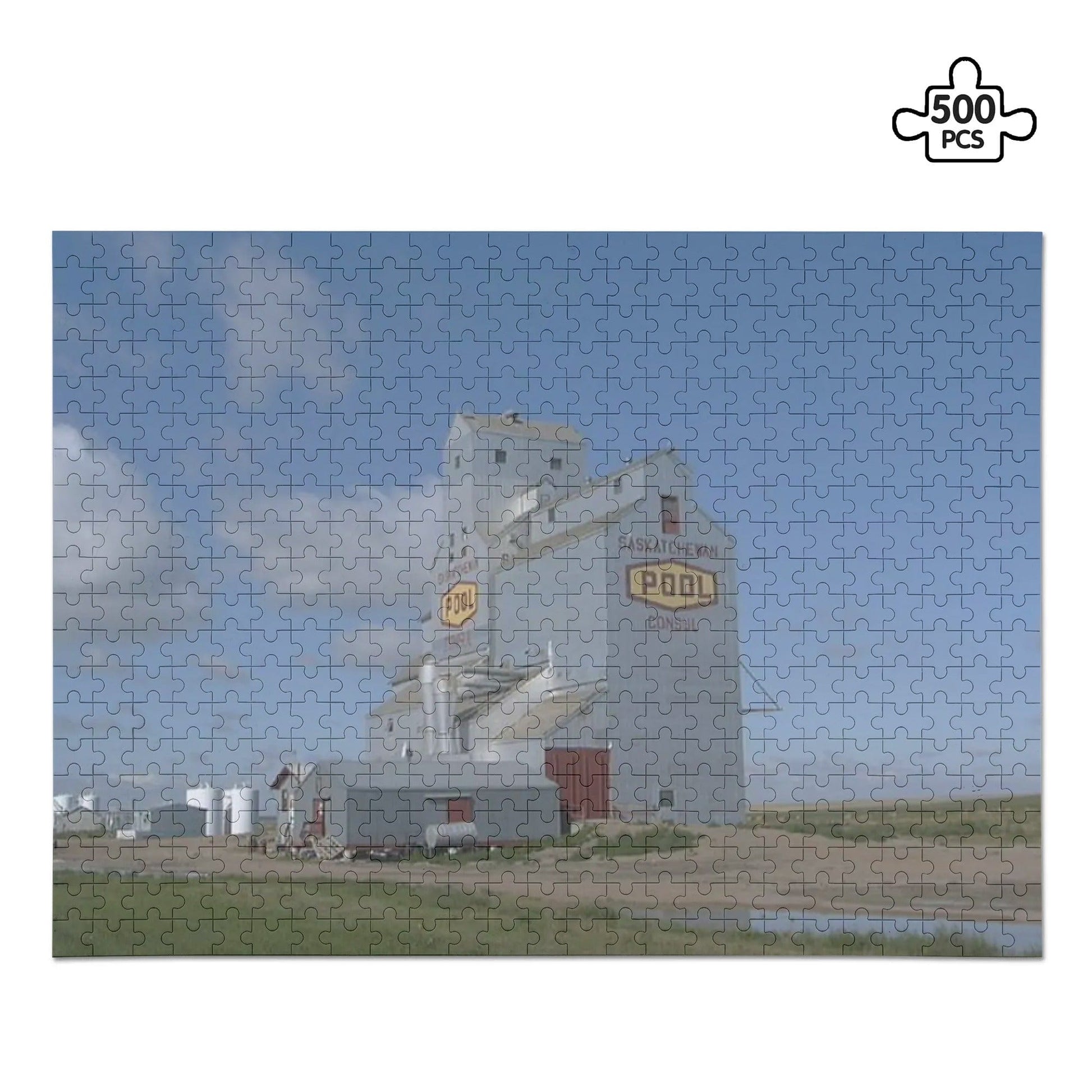 Canada Proud Jigsaw Puzzle Series: Consul, Saskatchewan Grain Elevator (500 Pcs)  Pioneer Kitty Market Default Title  
