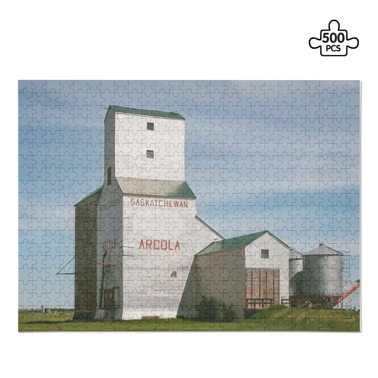Canada Proud Jigsaw Puzzle Series: Arcola, Sasktchewan Grain Elevator (500 Pcs)  Pioneer Kitty Market Default Title  