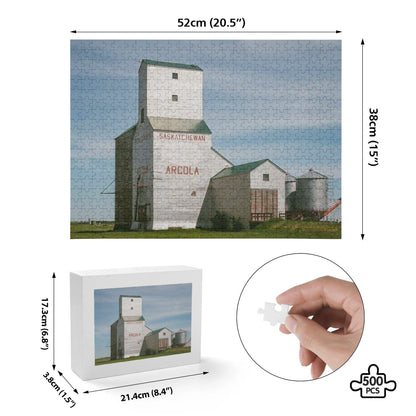 Canada Proud Jigsaw Puzzle Series: Arcola, Sasktchewan Grain Elevator (500 Pcs)  popcustoms   