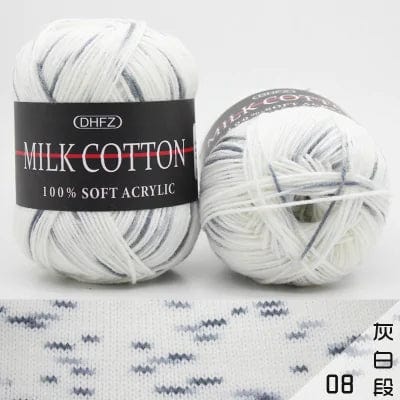 Pretty Colors Cotton Wool Yarn  Pioneer Kitty Market Silver White 110 meters, 