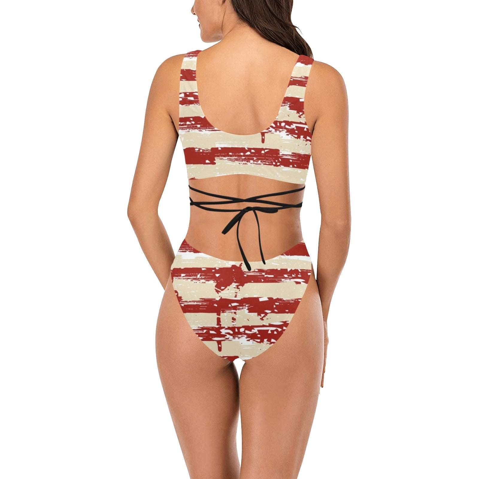 American Woman Cross-String Bikini Set Cross String Bikini Set (S29) Pioneer Kitty Market   