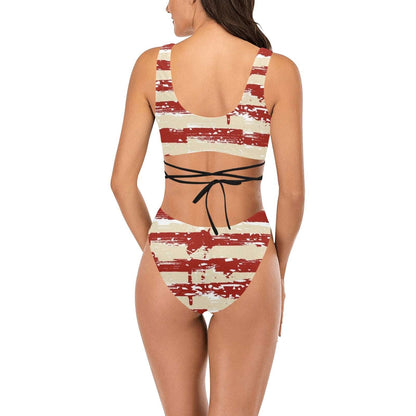 American Woman Cross-String Bikini Set Cross String Bikini Set (S29) Pioneer Kitty Market   