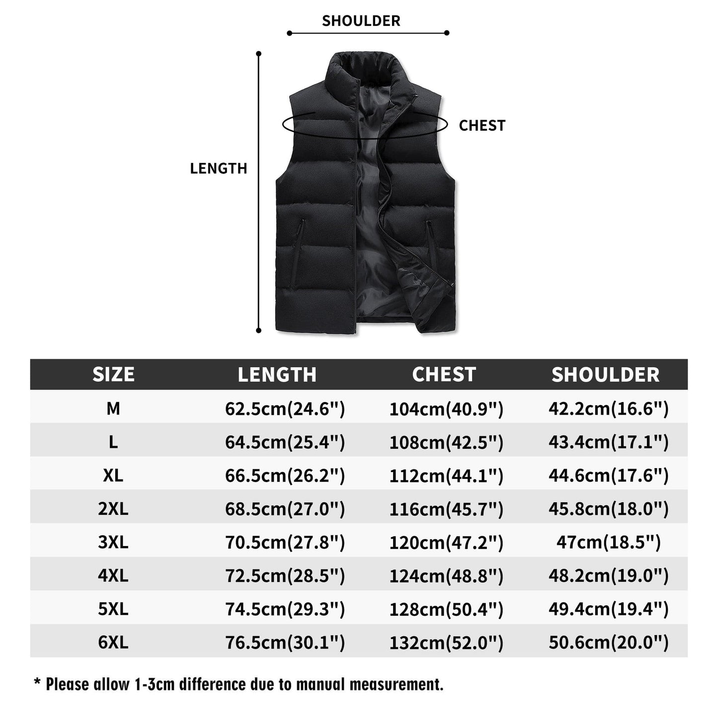 Mens Rugged American Flag Zip Up Puffer Vest