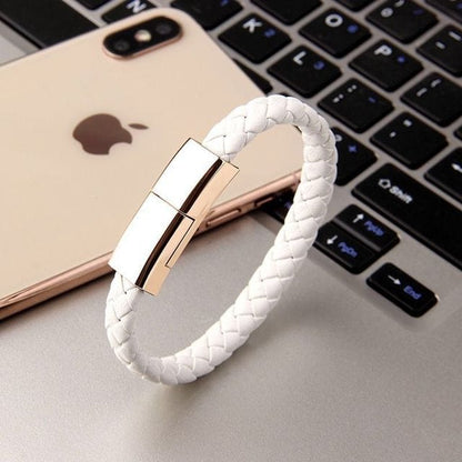 Unisex USB Charging Micro Cable Bracelet Jewelry Pioneer Kitty Market White 20cm For Micro USB 
