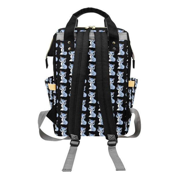 Blue Kitty Multifunctional Diaper Backpack Bag
