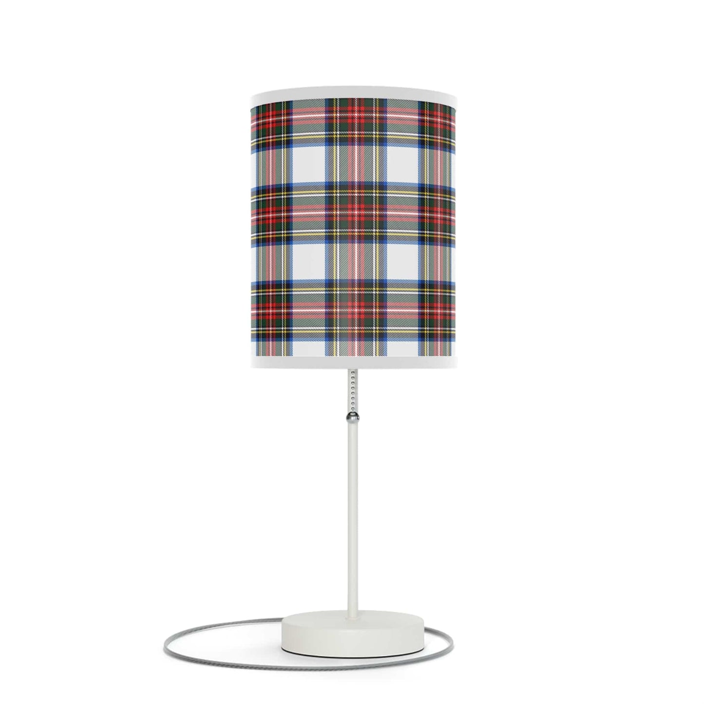 Scottish Checker Grid Table Lamp on a Stand (Type A Plug) Home Decor Printify   