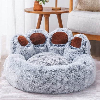 Pet Bear Paw Shape House Bed  Pioneer Kitty Market Grey 55cm 
