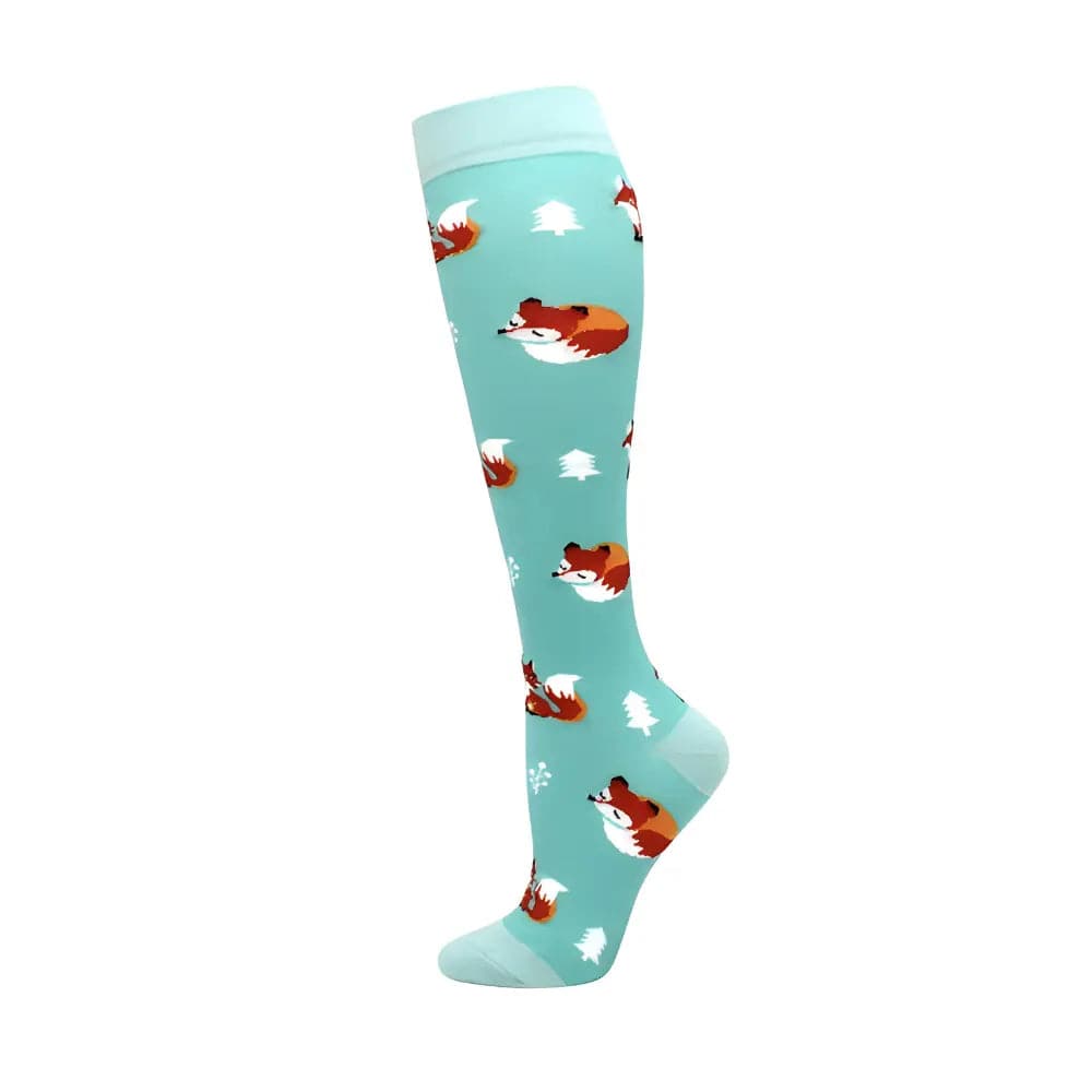 Colorful Compression Travel Socks Socks Pioneer Kitty Market Fox S/M 