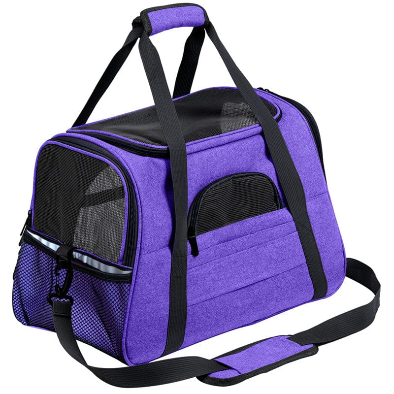 Pet Messenger Carrier Travel Bag  Pioneer Kitty Market Purple Blue 44.5x25x28cm 