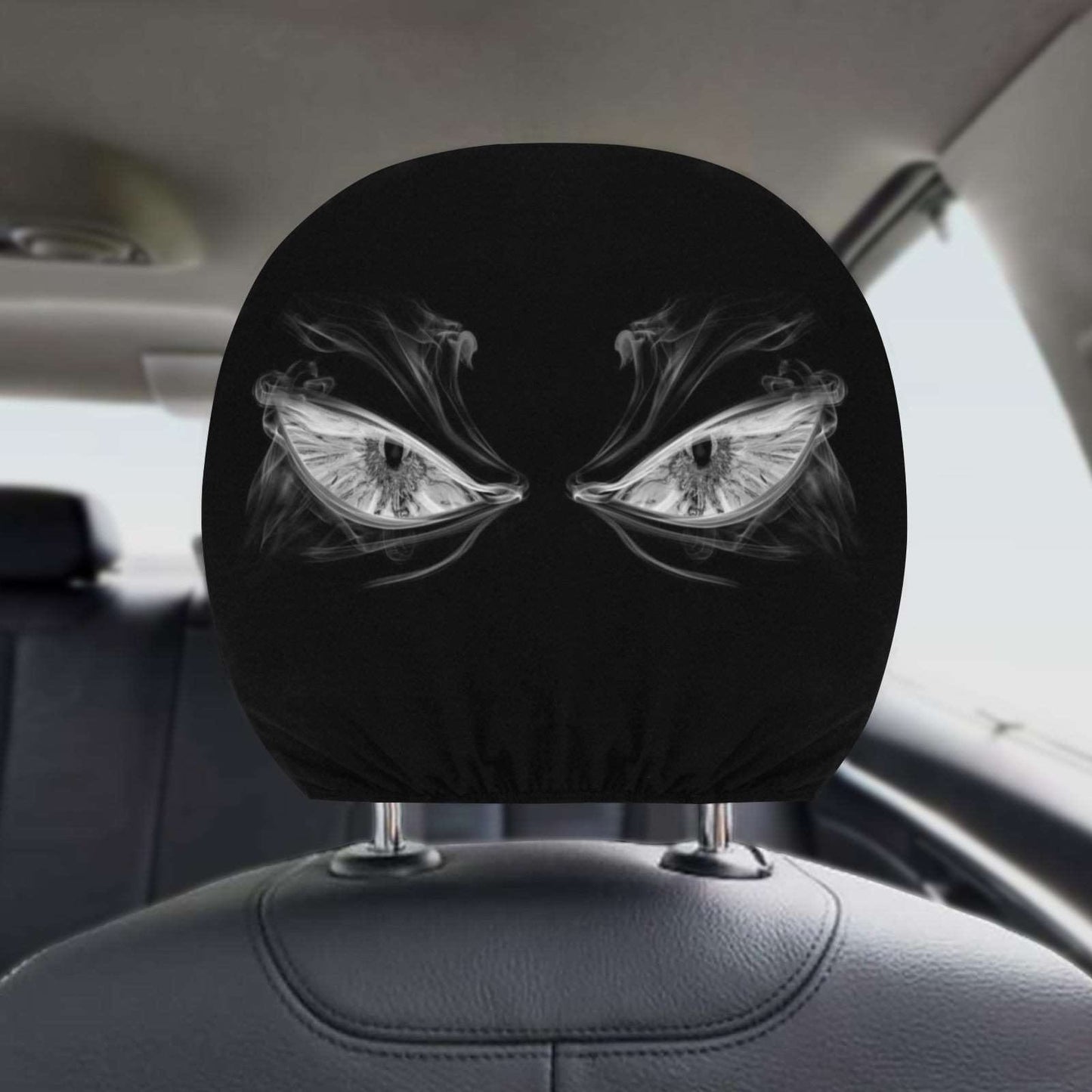 Angry Eyes Car Headrest Cover (2pcs) Car Headrest Cover (2pcs) Pioneer Kitty Market   