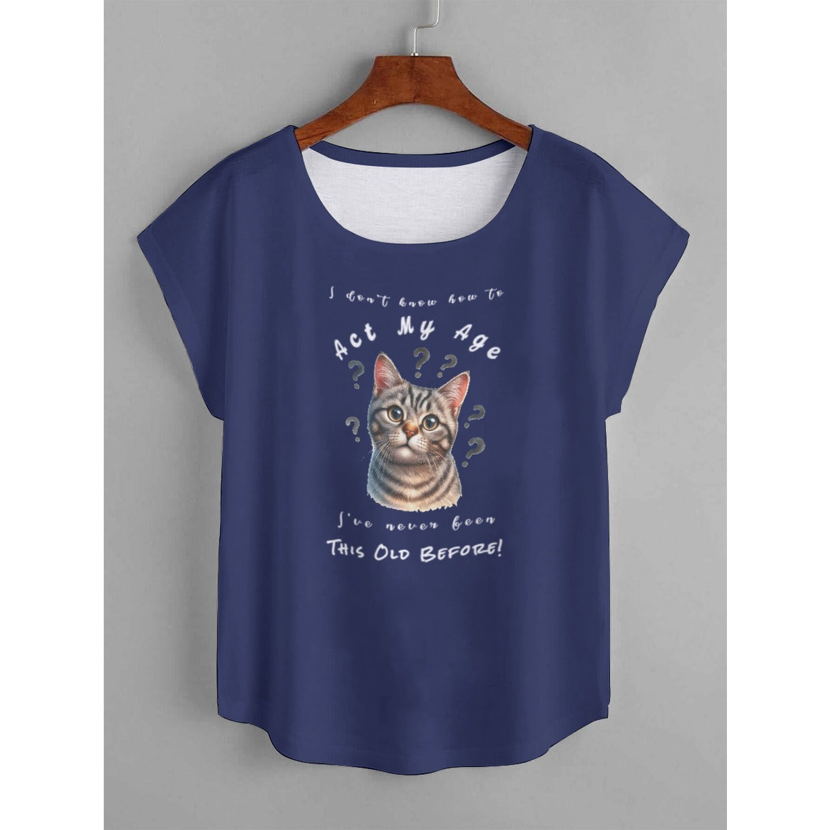 I don't Know How to Act My Age Women's T-shirt All-over Shirts Pioneer Kitty Market L Blue 