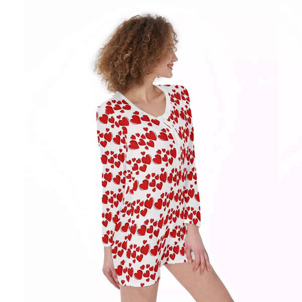 Dancing Hearts One-Piece Women's Jumper Pajama