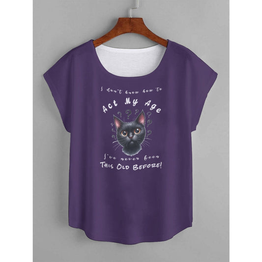 I Don't Know How to Act My Age Black Cat T-Shirt All-over Shirts Pioneer Kitty Market L White 