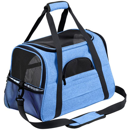 Pet Messenger Carrier Travel Bag  Pioneer Kitty Market Blue 44.5x25x28cm 